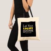 Let Your Light Shine Bible Verse Yellow Cute  トートバッグ (正面(商品))