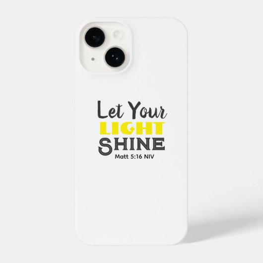 Let Your Light Shine Bible Verse Yellow Cute  iPhoneケース (裏面)