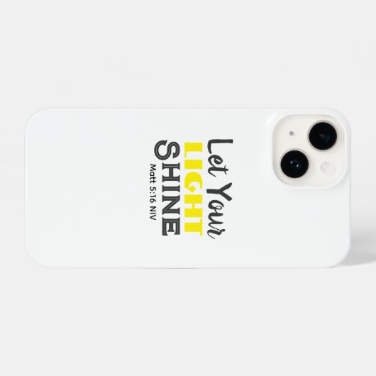 Let Your Light Shine Bible Verse Yellow Cute  iPhoneケース (裏面横)