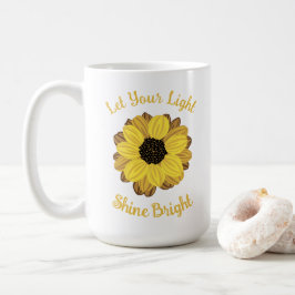 Let Your Light Shine Bright Sunflower コーヒーマグカップ