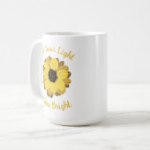 Let Your Light Shine Bright Sunflower コーヒーマグカップ (正面左)