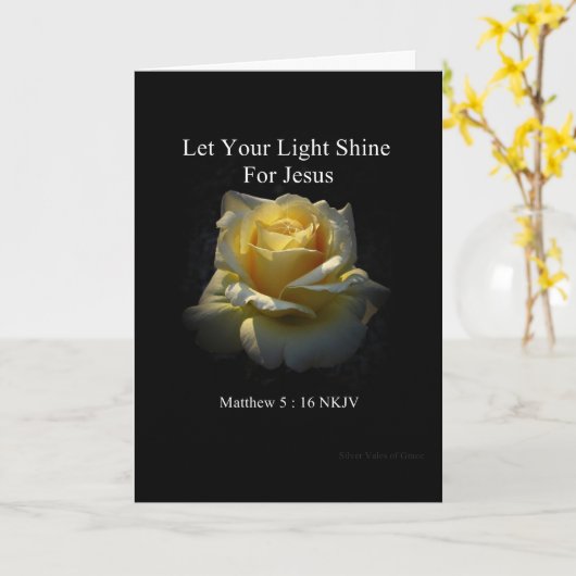 Let Your Light Shine Faith Card by Stan カード (黄色い花)