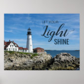 Let Your Light Shine Maine Light house写真 ポスター (正面)
