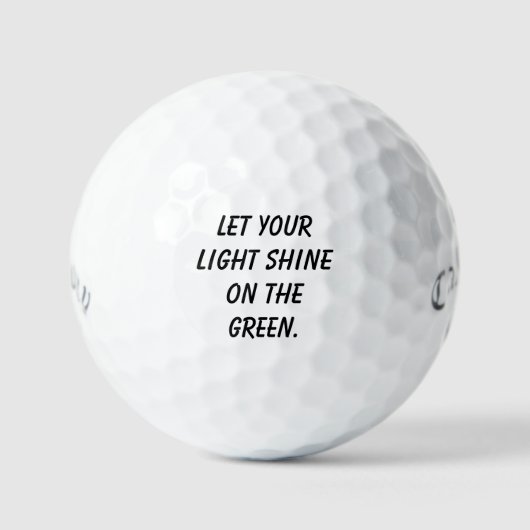 'Let Your Light Shine on the Green' Christian Gift ゴルフボール (正面)