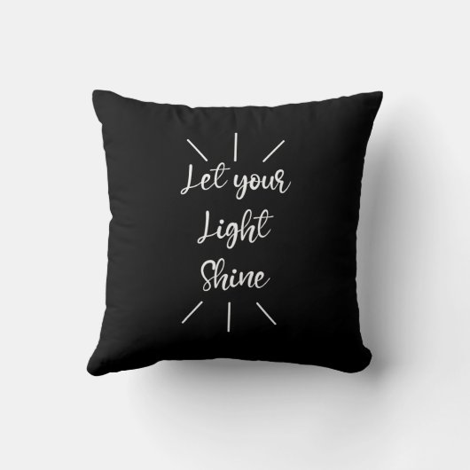 Let Your Light Shine White Script文字 クッション (裏面)