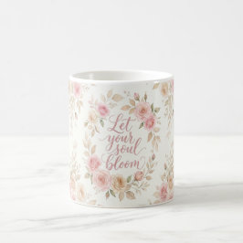 Let Your Soul Bloom フラワーマグカップ – ローズウォーターカラー  コーヒーマグカップ