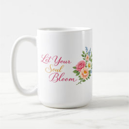 Let Your Soul Bloom – Minimalist White Inspiration コーヒーマグカップ