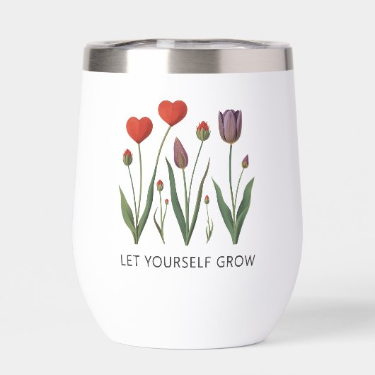Let Yourself Grow Floral Heart Tulips Art (背面)