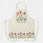 Let Yourself Grow Floral Heart Tulips Art エプロン (正面)