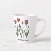 Let Yourself Grow Floral Heart Tulips Art カフェラテマグ (右)