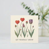 Let Yourself Grow Floral Heart Tulips Art カード (スタンド正面)