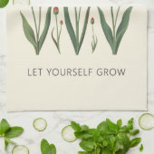 Let Yourself Grow Floral Heart Tulips Art キッチンタオル (折り畳み)