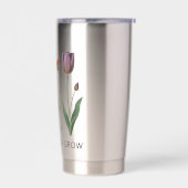 Let Yourself Grow Floral Heart Tulips Art 保温保冷タンブラー (左面)