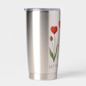 Let Yourself Grow Floral Heart Tulips Art 保温保冷タンブラー (右面)