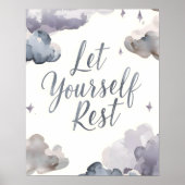 Let Yourself Rest Inspirational Quote Typography ポスター (正面)