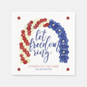 LetFreedomリングや輪 |7月4日パーティー スタンダードカクテルナプキン (正面)