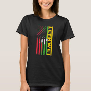 Lethweiミャンマーアメリカ国旗Lethweiビルマ語ボシ Tシャツ