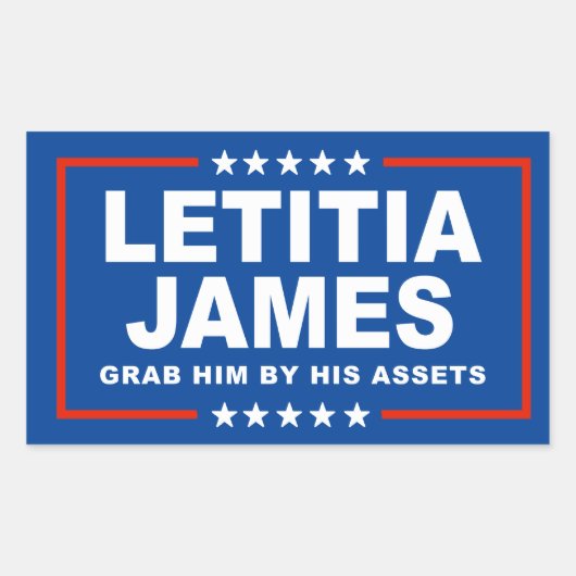 Letitia James - 彼の資産でつかまえろ 長方形シール (正面)