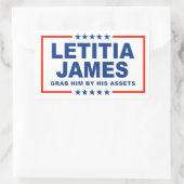 Letitia James – 彼の資産で彼を掴む 長方形シール (バッグ)