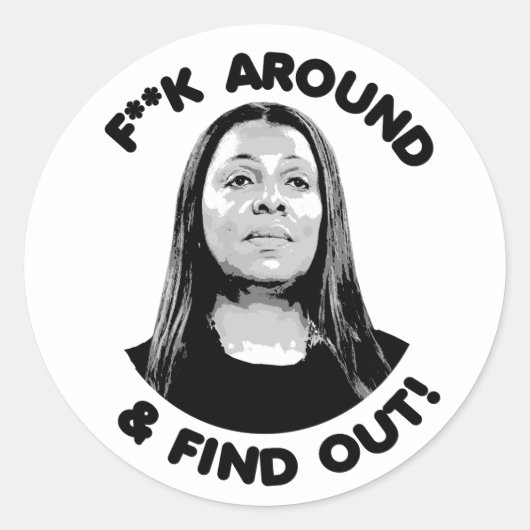 Letitia James - FとのまわりにFind Out ラウンドシール (正面)