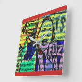 #LetLizSpeak スクエア壁時計 (傾斜)