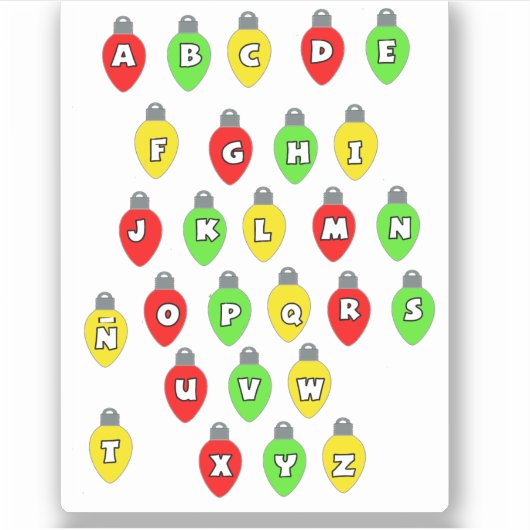 Letras luces navidad Pegatina de vinilo  シール (正面)