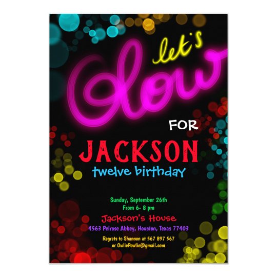 Letsグローネオンパーティー誕生日招待状 招待状 Zazzle Co Jp Letsグローネオンパーティー誕生日招待状 招待状 Zazzle Co Jp