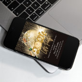 Letsパーティーブラック金ゴールド新年Eve 2024招待状 招待状