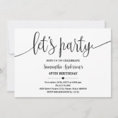 Letsパーティーミニマリストあらゆる年齢誕生日 招待状 (正面)