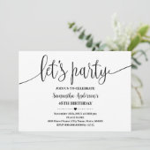 Letsパーティーミニマリストあらゆる年齢誕生日 招待状 (スタンド正面)