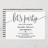 Letsパーティーミニマリストあらゆる年齢誕生日 招待状 (正面/裏面)