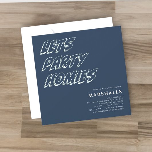 Letsパーティーモダン10代のタイポグラフィ招待状 招待状
