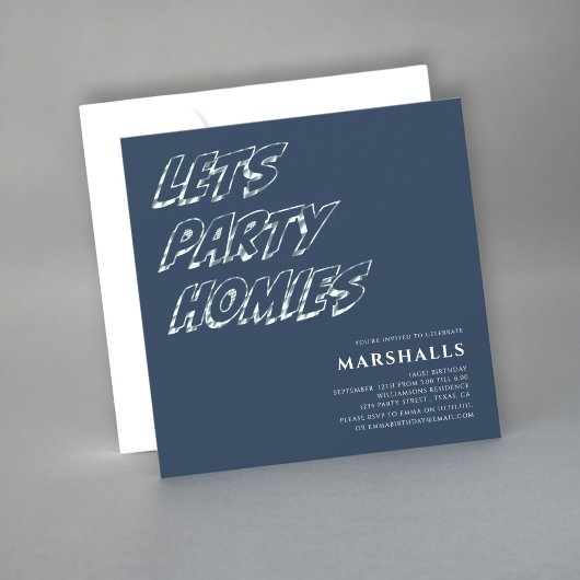 Letsパーティーモダン10代のタイポグラフィ招待状 招待状