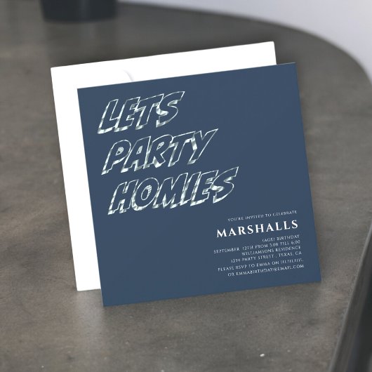Letsパーティーモダン10代のタイポグラフィ招待状 招待状