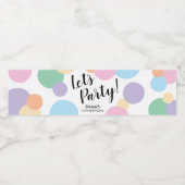 Letsパーティーレインボー紙吹雪ウォーターボトルラベル ペットボトルラベル (シングルラベル)