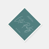 Letsパーティー誕生日モダンミニマルタイポグラフィティール(緑がかった色) スタンダードカクテルナプキン (角)