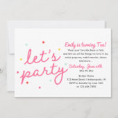 Letsパーティー誕生日 招待状 (正面)