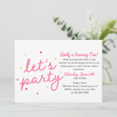 Letsパーティー誕生日 招待状 (スタンド正面)