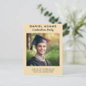 Letsパーティー |シンプルスクリプトグラードパーティの招待状 ポストカード (スタンド正面)