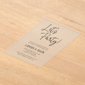 Let's パーティーカジュアルElopement Wedding Reception アクリル招待状 (レイダウン)