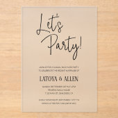 Let's パーティーカジュアルElopement Wedding Reception アクリル招待状 (正面)
