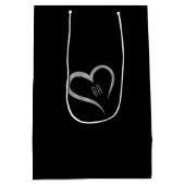 Let's パーティーブラックブルーネオン熱帯40歳の誕生日 ミディアムペーパーバッグ (裏面)