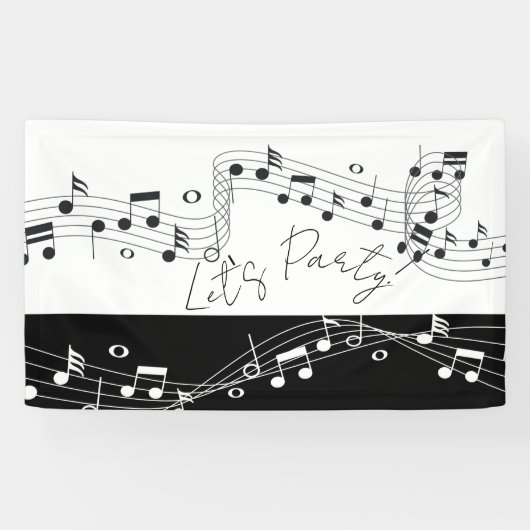 Let's パーティー音楽テーマの屋内/屋外バナー 横断幕 (横)
