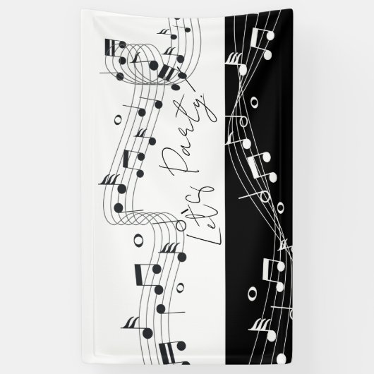 Let's パーティー音楽テーマの屋内/屋外バナー 横断幕 (縦)