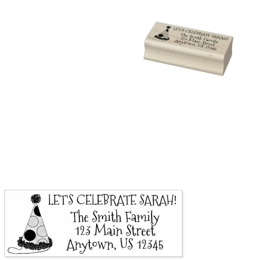 Let's 祝水玉模様誕生日パーティーのアドレス ラバースタンプ (押印)