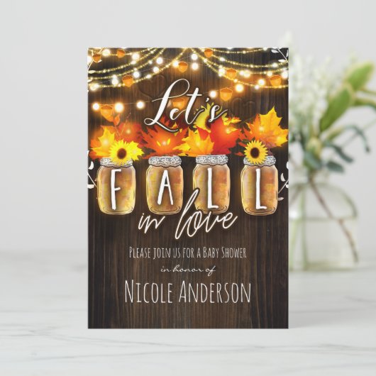 Let's 秋in Love 離れ & Lights赤ちゃんシャワー 招待状 (スタンド正面)