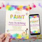 Let's 絵を描 Birthday Party – アート誕生日 招待状