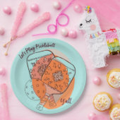 Let's 遊 Pickleball Y'allパーティー紙プレート ペーパープレート (パーティー)