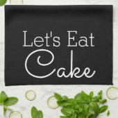 Let's 食べ Cake White Script キッチンタオル (折り畳み)