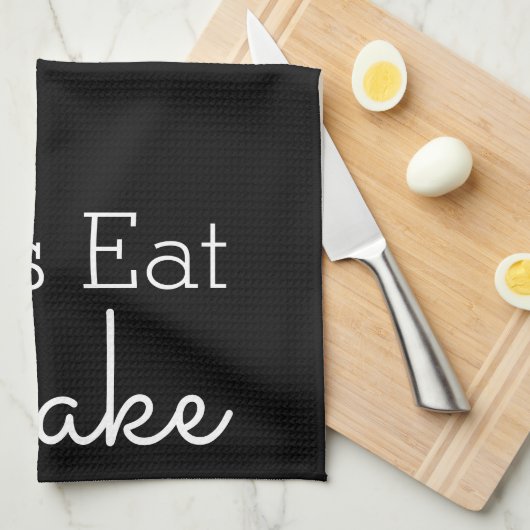 Let's 食べ Cake White Script キッチンタオル (四つ折り)